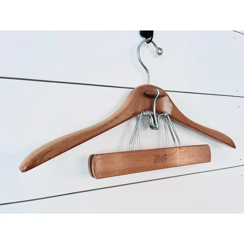 Vintage Setwell Garment Clamp Hanger Wood Hanger